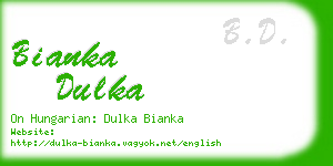 bianka dulka business card